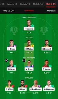 Best Fantasy XI for Match 15 - NOR vs OVI | The Hundred Men's 2023